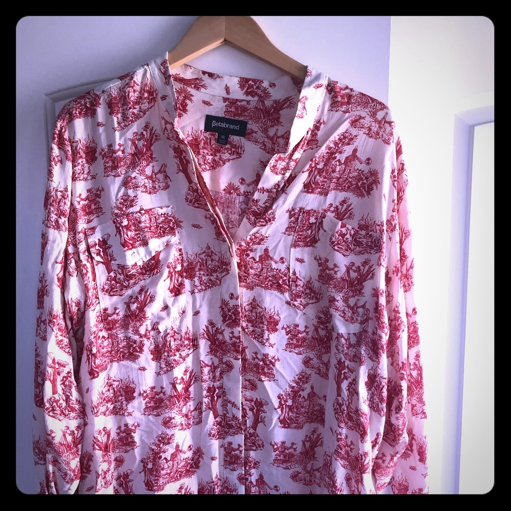 Button down Toile style- robots vs. ladies/lords
